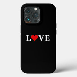 Schwarze LIEBE Herz Minimalistisch Moderne Case-Mate iPhone Hülle