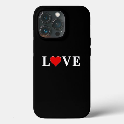 Schwarze LIEBE Herz Minimalistisch Moderne Case-Mate iPhone Hülle (Rückseite)