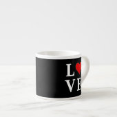 Schwarze LIEBE Herz Moderne Moderne Moderne Espressotasse (Vorderseite Rechts)