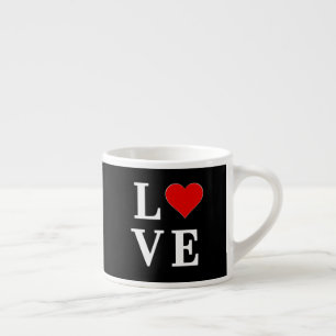 Schwarze LIEBE Herz Moderne Moderne Moderne Espressotasse