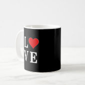 Schwarze LIEBE Herz Moderne Moderne Moderne Kaffeetasse (Vorderseite Links)