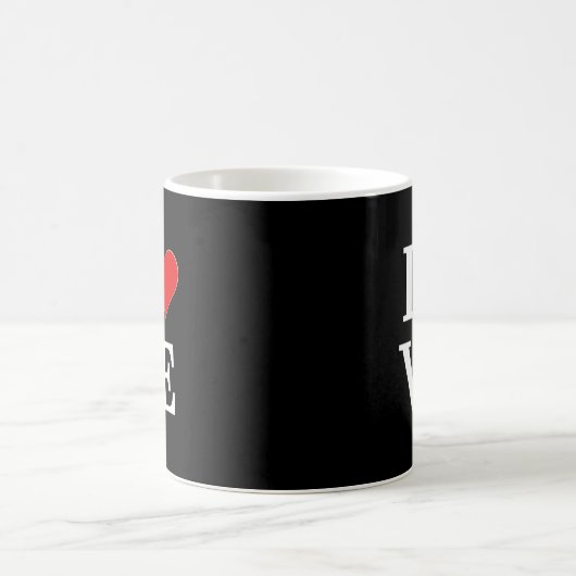 Schwarze LIEBE Herz Moderne Moderne Moderne Kaffeetasse (Mittel)