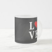 Schwarze LIEBE Herz Moderne Moderne Moderne Mattglastasse (VorderseiteRechts)