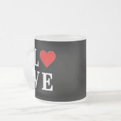Schwarze LIEBE Herz Moderne Moderne Moderne Mattglastasse (Vorderseite Links)
