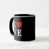 Schwarze LIEBE Herz Moderne Moderne Moderne Tasse (Vorderseite Links)