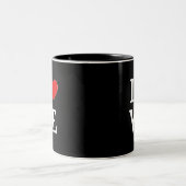 Schwarze LIEBE Herz Moderne Moderne Moderne Zweifarbige Tasse (Mittel)