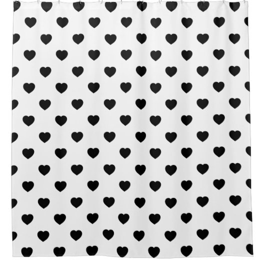 Schwarze Liebe Herz Weißer Hintergrund Duschvorhan Duschvorhang (Vorderseite)