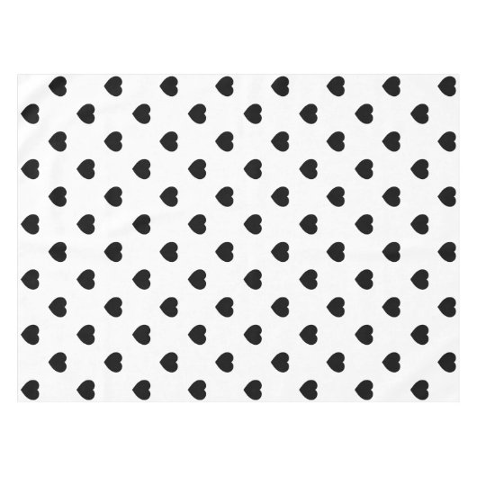 Schwarze Liebe hört weißen Hintergrund Tischdecke (Vorderseite (Horizontal))