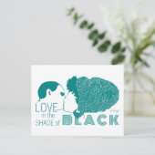 SCHWARZE LIEBE IN AQUA POSTKARTE (Stehend Vorderseite)