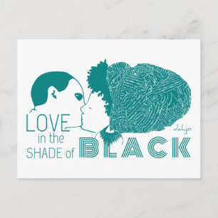SCHWARZE LIEBE IN AQUA POSTKARTE