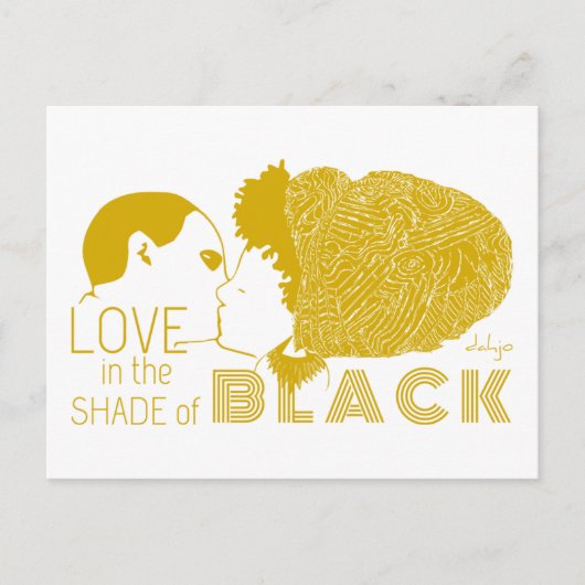 SCHWARZE LIEBE IN GOLD POSTKARTE (Vorderseite)