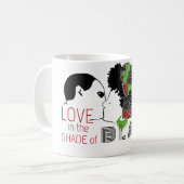 SCHWARZE LIEBE IN GRÜNEN UND ROT KAFFEETASSE (Vorderseite Links)