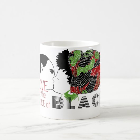 SCHWARZE LIEBE IN GRÜNEN UND ROT KAFFEETASSE (Mittel)