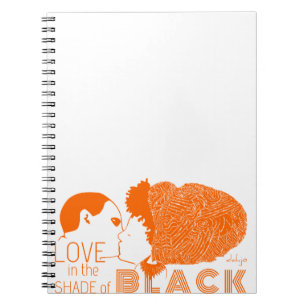 SCHWARZE LIEBE IN ORANGE NOTIZBLOCK