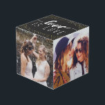 Schwarze Liebe ist Liebe Gold Confetti - Hochzeite Würfel<br><div class="desc">Foto Würfel mit Platz für vier Ihrer Hochzeit Fotos,  mit Liebe ist Liebe auf einem schwarzen Hintergrund mit Imitaten goldenen Konfetti verziert geschrieben.</div>