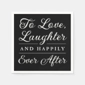 Schwarze Liebe Lachen und glücklich immer nach Hoc Serviette (Vorderseite)