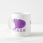 SCHWARZE LIEBE LILA KAFFEETASSE (Vorderseite Links)