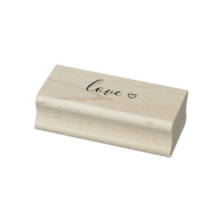 Schwarze Liebe mit kleinem Herz Gummistempel