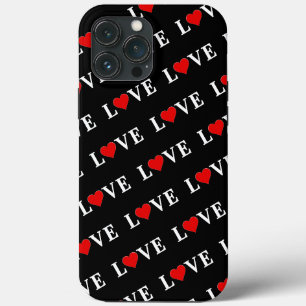 Schwarze LIEBE Moderne Elegante Case-Mate iPhone Hülle