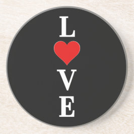 Schwarze LIEBE Moderne Tredny Schwarz/Weiß Getränkeuntersetzer
