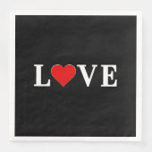 Schwarze LIEBE Moderne Tredny Schwarz/Weiß Serviette (Vorderseite)