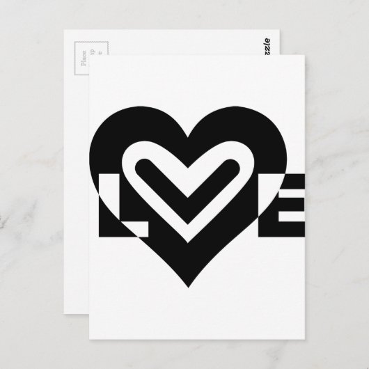 Schwarze Liebe Postkarte (Vorne/Hinten)