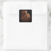 Schwarze Liebe Quadratischer Aufkleber (Tasche)