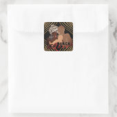 Schwarze Liebe Quadratischer Aufkleber (Tasche)