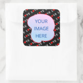 Schwarze LIEBE Trendschwarz und Weiß Quadratischer Aufkleber (Tasche)