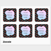 Schwarze LIEBE Trendschwarz und Weiß Quadratischer Aufkleber (Blatt)