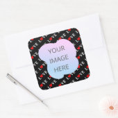 Schwarze LIEBE Trendschwarz und Weiß Quadratischer Aufkleber (Umschlag)