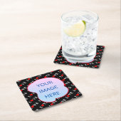 Schwarze LIEBE Trendschwarz und Weiß Rechteckiger Pappuntersetzer (Vor Ort)