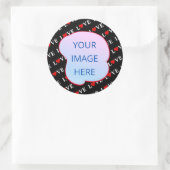 Schwarze LIEBE Trendschwarz und Weiß Runder Aufkleber (Tasche)