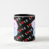 Schwarze LIEBE Trendschwarz und Weiß Tasse (Zentrum)