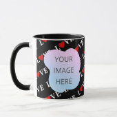 Schwarze LIEBE Trendschwarz und Weiß Tasse (Links)