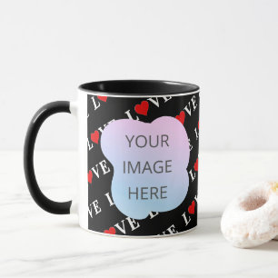 Schwarze LIEBE Trendschwarz und Weiß Tasse