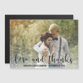 Schwarze Liebe und Dankskript | PERSONALISIERTES F Magnetkarte (Vorne/Hinten)