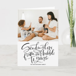 Schwarze Liebe von unserer Blase zu deinem Foto Feiertagskarte