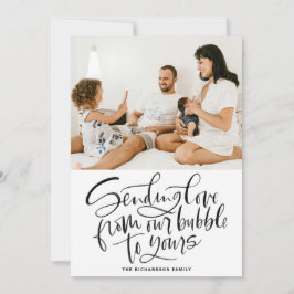 Schwarze Liebe von unserer Blase zu deinem Foto Feiertagskarte