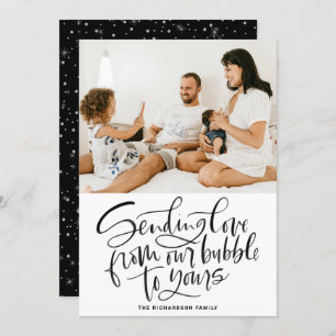 Schwarze Liebe von unserer Blase zu deinem Foto Feiertagskarte