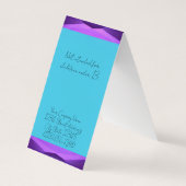 Schwarze, Lila Aquamarine Ohrring-Selbstständer-Gr Visitenkarten (Rückseite)