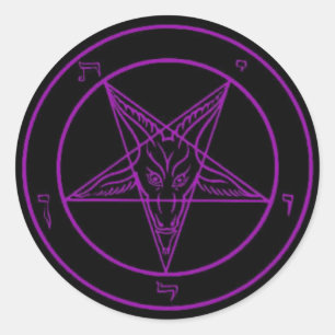 Schwarze/lila Baphomet Aufkleber