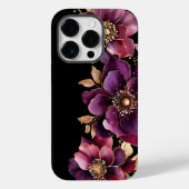 Schwarze Lila Blume Case-Mate iPhone Hülle (Rückseite)
