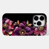 Schwarze Lila Blume Case-Mate iPhone Hülle (Rückseite (Horizontal))