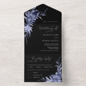 Schwarze Lila Blumenmoody-Hochzeit von All In One Einladung (Innen Boden)