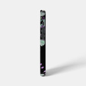 SCHWARZE LILA BLUMENTYPOGRAFIE iPhone HÜLLE (Linke Seite)