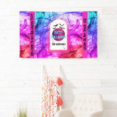 Schwarze Lila Fledermäuse Glückliches Halloween Pa Banner (Insitu)