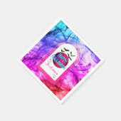 Schwarze Lila Fledermäuse Spooky Moderne glücklich Serviette (Ecke)