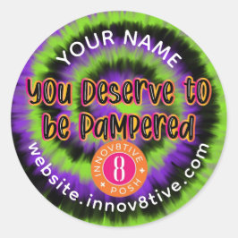 Schwarze Lila Gefärbte Krawatte Innov8tive Posh-La Runder Aufkleber