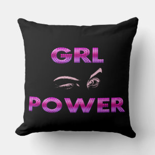 Schwarze Lila Girl-Power-Kissen Kissen
